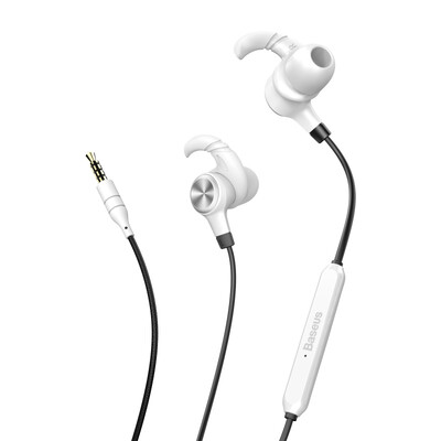 

Baseus H31 mobile phone headset Apple in-ear earbuds subwoofer universal remote control computer black&white
