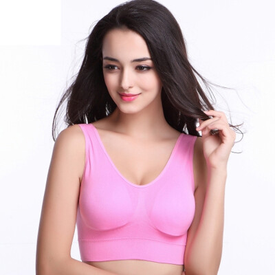 

Palando (PLANDOO) Seamless Scratch-Free Braless Braless Unlocked Braised Underwear Yoga Running Vest Pink