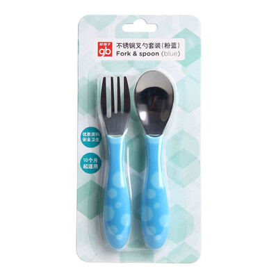 

gb good boy stainless steel fork spoon set pink blue