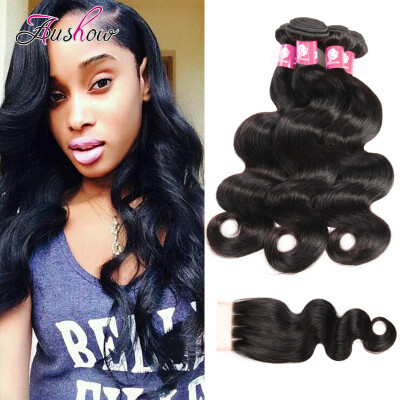 

8A Malaysian Body Wave 4 Bundles With Closure Hair Bundles With Lace Closure Malaysian Virgin Hair With Closure Cheap Human Hair