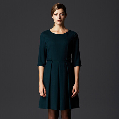 

Marc Rebecca professional commuter fan pure color waist five sleeves dress 55233E green  code