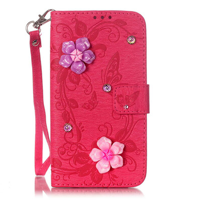 

Rose Butterfly Style PU Leather Flip Cover Wallet Card Holder Case for SAMSUNG J5