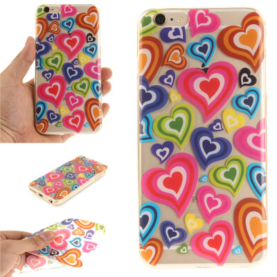 

Colorful love Pattern Soft Thin TPU Rubber Silicone Gel Case Cover for IPHONE 6 Plus