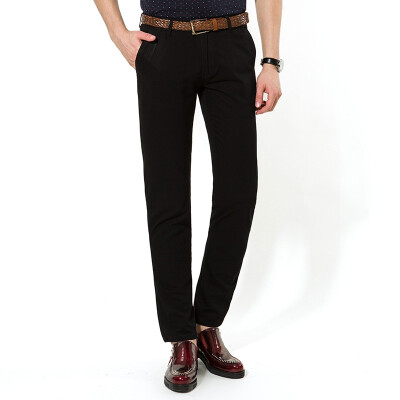 

Wealthy bird FUGUINIAO men's casual pants men's business wild cotton pants solid color breathable pants thin section 17042FG6607 black 36