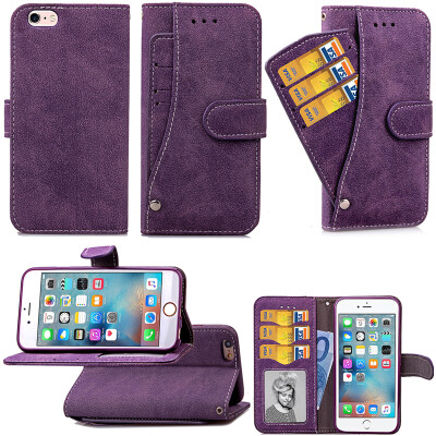 

Purple Design PU Leather Flip Cover Wallet Card Holder Case for IPHONE 6 Plus /6S Plus