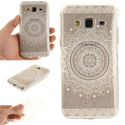 

White mandala Pattern Soft Thin TPU Rubber Silicone Gel Case Cover for Samsung Galaxy J3/J310