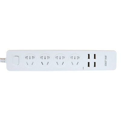 

SAST) C848 plug-in power outlet plug-in board 2 m four-hole intelligent 3USB interface with switch (pearl white