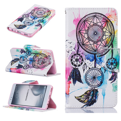 

Дизайн Dreamcatcher Дизайн Кожа PU флип крышку Кошелек Карты Держатель чехол для HUAWEI P9