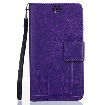 

Purple Lovers and Dandelion Style Embossing Classic Flip Cover with Stand Function and Credit Card Slot for SONY Xperia X Performance