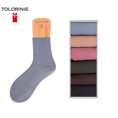 

TOLORINIE casual female socks bamboo fiber double needle retro leisure socks stockings K7631M0010 6