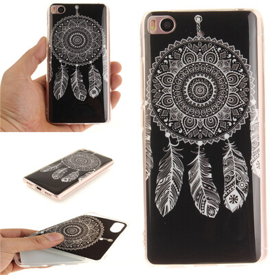 

Black wind chimes Pattern Soft Thin TPU Rubber Silicone Gel Case Cover for XIAOMI 5S