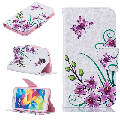 

Pink butterfly Design PU Leather Flip Cover Wallet Card Holder Case for SAMSUNG GALAXY S5