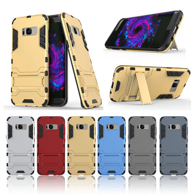 

Золотой Slim Robot Armor Kickstand Ударопрочный жесткий корпус из прочной резины для SAMSUNG GALAXY S8 Plus