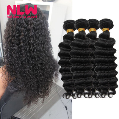

N..W. 10A Brazilian virgin human hair 4 bundles Deep wave hair extensions
