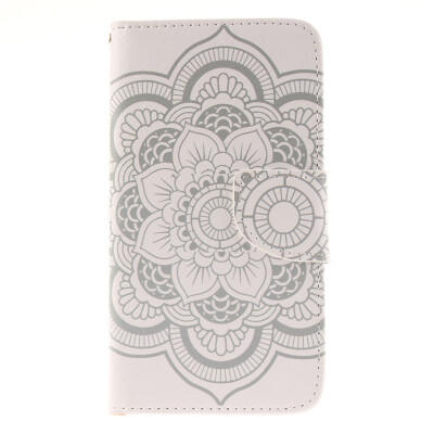 

White flowers Design PU Leather Flip Cover Wallet Card Holder Case for LG G3