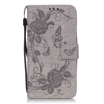 

Gray Butterfly PU Leather Flip Cover Wallet Card Holder Case for SAMSUNG G530