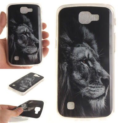 

Black lion Pattern Soft Thin TPU Rubber Silicone Gel Case Cover for LG K4