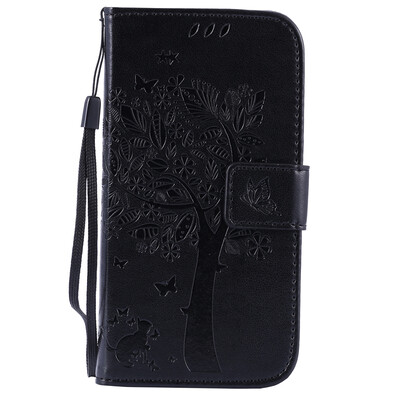 

Black Tree Design PU Leather Flip Cover Wallet Card Holder Case for SAMSUNG J2