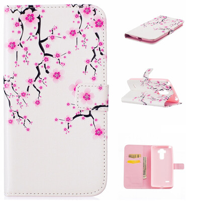 

Plum blossom Design PU Leather Flip Cover Wallet Card Holder Case for LG Stylus LS770