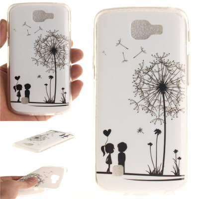 

Lovers and dandelion Pattern Soft Thin TPU Rubber Silicone Gel Case Cover for LG K4