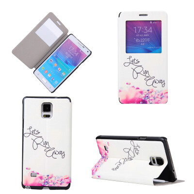 

Let's Run Design PU Leather Flip Cover Wallet Card Holder Case for Samsung Galaxy Note 4