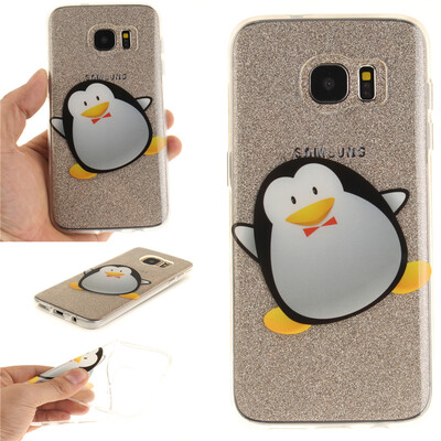 

Cartoon penguin Pattern Soft Thin TPU Rubber Silicone Gel Case Cover for SAMSUNG GALAXY S7 Edge