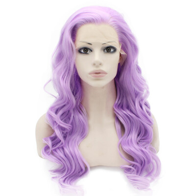 

Iwona Synthetic Hair Lace Front Long Wavy Purple Wig