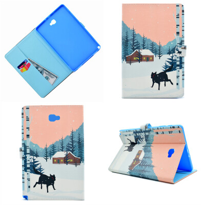 

Snow wolf Style Classic Flip Cover with Stand Function and Credit Card Slot for Samsung GALAXY Tab A 10.1 T580