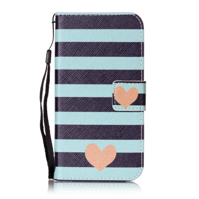 

Blue Stripes Design PU Leather Flip Cover Wallet Card Holder Case for Huawei Y625