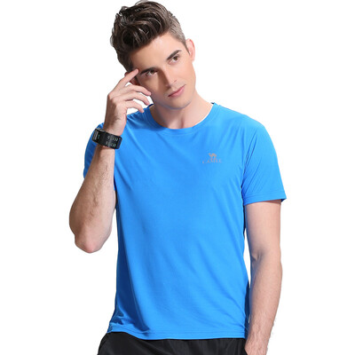 

Camel (CAMEL) sports T-shirt solid color short-sleeved T-shirt men and women couple round neck suction moisture fast dry C7S2U7911 fluorescent green