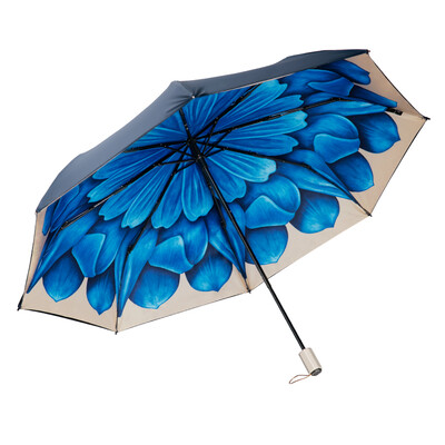 

Banana under the (BANANA UNDER) BLACK series double black umbrella anti-ultraviolet sun umbrella umbrella sun umbrella blue hibiscus