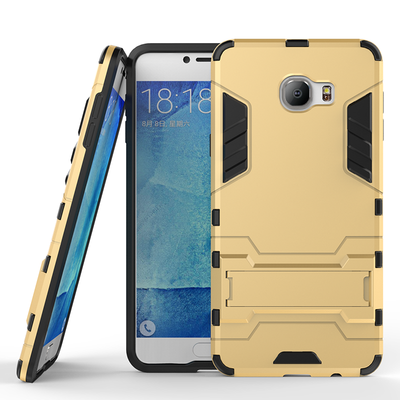 

Gold Slim Robot Armor Kickstand Shockproof Hard Rugged Rubber Back Case For SAMSUNG GALAXY C7