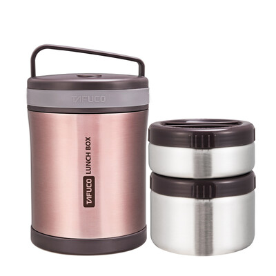

Taifu high (TAFUCO) 304 stainless steel vacuum insulation lunch box incubator student lunch box lunch box 1.3L T-2610 amber brown gift package