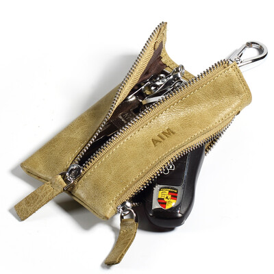 

AIM lady key bag fashion retro thunderbolt leather multi-functional male&female key chain bag card bag 16KB0011 green