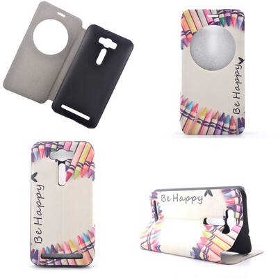 

Красочный дизайн Crayon PU кожа флип Обложка Кошелек Карты Держатель чехол для Asus Zenfone 2 Laser ZE500KL