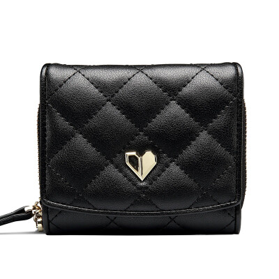 

Golf GOLF Women's Wallets Classic Lingge Short Wallet Multi-function Card Pack Wallets W6BV90722J Black