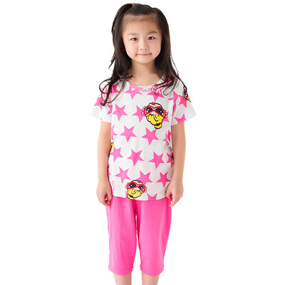 

Yu Zhaolin YUZHAOL boys T-shirt summer boys and girls short-sleeved pants suit M416613 creative star rose 100 yards