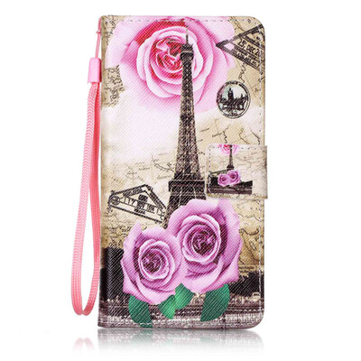 

Flower Tower Design PU Leather Flip Cover Wallet Card Holder Case for Sony Xperia XA