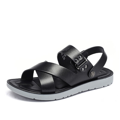 

Old head (LAORENTOU) men's shoes breathable comfortable beach shoes British casual sandals 3311076 black 41 yards