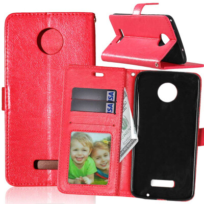 

Red Style Classic Flip Cover with Stand Function and Credit Card Slot for Motorola Moto Z XT1650