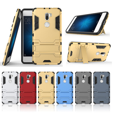 

Gold Slim Robot Armor Kickstand Shockproof Hard Rugged Rubber Back Case For XIAOMI MI 5S Plus