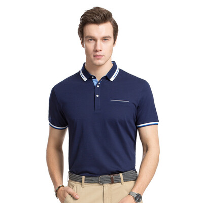 

Camel (CAMEL) мужская мода сплошной цвет лацкане бизнес случайный хлопок с короткими рукавами футболка X7B265167 темно-синий XXL