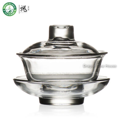 

Thick Wall Heavy Traditional Gongfu Tea Clear Glass Gaiwan Brewing Cup 100ml