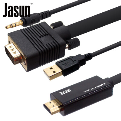 

JASUN VGA to HDMI conversion cable 5 meters high-definition TV monitor line Notebook / desktop / TV projector support 1080P JS-086