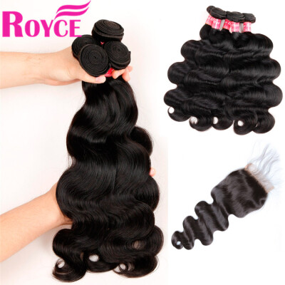 

Malaysian Body Wave 4Bundles with Closure Unprocessed Human Hair Body Wave 4PCs with 4*4 Lace Closure Human Hair Weave Extensions