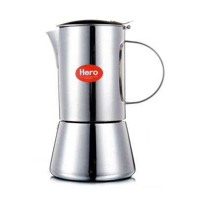 

【Jingdong Supermarket】 Hero Mocha pots stainless steel coffee pot household Italian espresso coffee pot can be used special cooker 6 cups