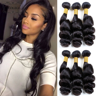 

8A Malaysian Virgin Hair Loose Wave CCollege Hair 3Pcs Lot Human Hair Weave Bundles Unprocessed Malaysian Loose Wave Hair