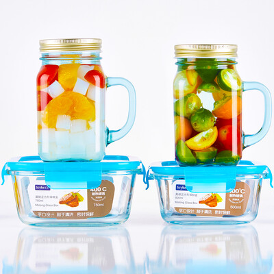 

Jingdong Supermarket] Xi Bi (Scybe) afternoon time glass cups crisper suit combination ice blue 4 sets