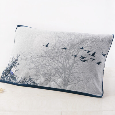 

Gold towel textile cotton thicker pillowcases single elegant ink painting gray 200g 52 80cm