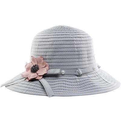 

Korean shop hanshop sun hat female summer outdoor hat hat sun hat lady lovely folding beach hat HSM26 light gray 57CM adjustable